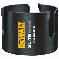 Carbide-tipped hole saw for cutting clean holes in wood materials. Features a 3-inch diameter, 5/8"-18 thread size, and maximum cutting depth of 2 7/16 inches. Arbor not included. Suitable for construction and carpentry applications such as running conduit or cables through wooden studs and panels.
