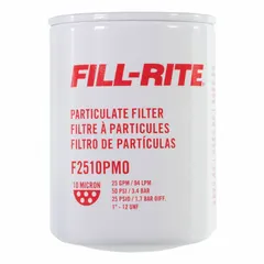 Canister-style replacement fuel filter with a steel body and cellulose filter element. Rated at 10 microns for particulate removal. Suitable for use in fuel dispensing systems to protect engines and equipment from contaminants.