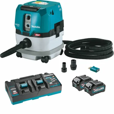 MAKITA GCV02PMU Cordless Dry Dust Extractor, HEPA, 2.1 gal, 148 cfm - Makita Cordless Dust Extractors