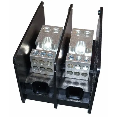 MERSEN Power Distribution Block: Open, Lug, Lug - Open Blocks with Lugs