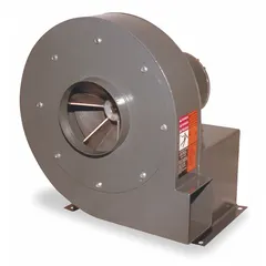 Direct-drive blower with drive pack, designed for 3,450 RPM fan speed. Features an open dripproof motor rated for 230/460V AC. Suitable for industrial ventilation, material handling, and dust collection applications requiring high static pressure.