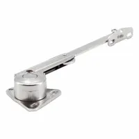 Zinc alloy lid support with 105° maximum support angle and 4 27/32 in overall height. Used to hold lids, doors, or panels open in industrial enclosures, electrical cabinets, and machinery