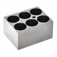 OHAUS Modular Block: Anodized Aluminum, 3 in Overall Wd, 3 3/4 in Overall Lg, 6 Wells, 45 mm Well Dp (MPN 30400189)