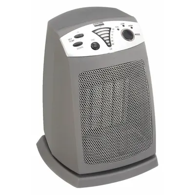 Dayton Portable Electric Desk Heater, 900W/1500W, Gray - Portable Electric Desk Heaters