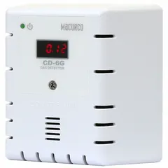 The MACURCO CD-6G is a cETLus certified fixed gas detector designed to continuously monitor carbon dioxide levels from 0 to 5% Vol. It operates on low voltage (12 to 24V AC, 12 to 32V DC) and features a digital display. This wall-mounted detector is compatible with the DVP-1S20 controller and is suitable for use in commercial and industrial environments where CO2 monitoring is required.