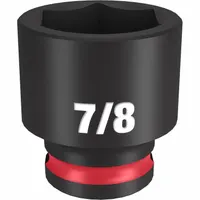 MILWAUKEE Standard Impact Socket: 3/8 in Drive Size, SAE, 7/8 in Socket Size, 6-Point, Std, Friction (MPN 49-66-6112)