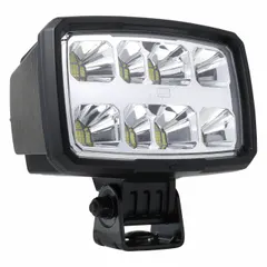 Rectangular LED combination light providing both spot and flood illumination. Features a black housing and Deutsch DT electrical connection. Overall width 6 3/16 inches. Suitable for use on vehicles requiring auxiliary lighting for focused and wide-area visibility.