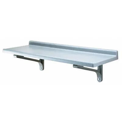 CAMBRO Wall Shelf: Solid Shelf, 48 in x 18 in x 13 1/2 in, Silver - Plastic Wall-Mount Shelving