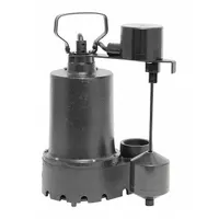 DAYTON Sump Pump: 1/2 hp, 28 ft Max. Head, 4.9 A, Thermoplastic, Piggyback Vertical (MPN 92572)