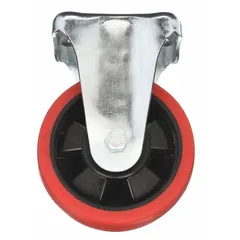 This rigid caster provides non-swiveling support for lift tables and pallet positioners in material handling applications. Designed for straight-line movement and load stability, it is suitable for industrial environments requiring controlled positioning.