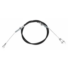 Cable linkage component for lift tables and pallet positioners. Used to connect control mechanisms for raising and lowering platforms in material handling applications.