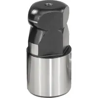 This locating pin features a flattened ball end for easy insertion and removal under spring pressure. Made from tool steel with a 20 mm shank outside diameter. Used for precise positioning and alignment of workpieces in jigs, fixtures, and assembly lines