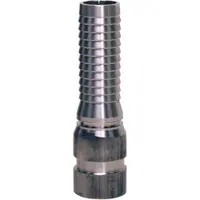 Barbed Hose Fitting: For 4 in Hose I.D., Steel x Steel, 4 in x 4 in Fitting Size, No Knurl, Straight (MPN RSTV40CS)
