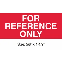 Calibration Label: For Reference Only, 1 1/2 in Wd, 5/8 in Ht, Red/White, Polyester, English, 350 PK (MPN TC-10936)