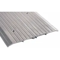 This 6 ft aluminum saddle threshold provides a smooth transition between flooring surfaces at door openings. The fluted surface aids traction and helps seal against drafts, moisture, and debris. Suitable for commercial and industrial doorways