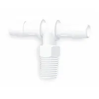 Barbed Tee: 1/4 in Pipe x 1/4 in ID size, Barbed x Barbed x MNPT, Polypropylene, 10 PK (MPN T4-4WP)