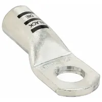 WESTWARD Lug: Crimpable Side Terminal, Crimp/Solder, Copper/Tin, 1/0 ga, Black, 1/2 in Stud Size