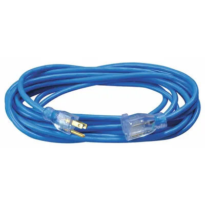 SOUTHWIRE 25 ft Outdoor Extension Cord, 16/3 SJTW, NEMA 5-15P, Blue - Outdoor Extension Cords with Single Outlet