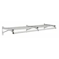 GLARO Wall-Mount Garment Rod: Rod Design (No) Hooks, 7 in Overall Ht, 60 in Overall Wd, Aluminum (MPN 501-60SA)