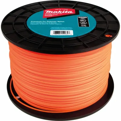 MAKITA Trimmer Line: Co-Polymer Nylon, 0.095 in Dia, 1,400 ft Overall Lg, Round - String Trimmer Line