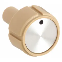 Control knob for HVACR equipment, used on thermostats, valves, and panel controls to adjust temperature, pressure, or airflow settings in commercial and industrial heating, ventilation, air conditioning, and refrigeration systems.