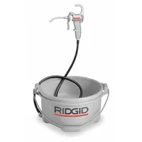 Oiling bin for use with RIDGID 1224, 300, and 535 Series pipe threading machines. Holds threading oil and delivers it to the die head during operation, ensuring consistent lubrication for threading dies