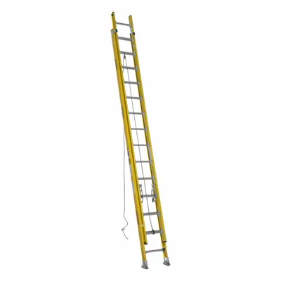 WERNER Extension Ladder: 28 ft Ladder Size, Fiberglass, 375 lb Load Capacity, 67 lb Wt - Non-Conductive Fiberglass Extension Ladders