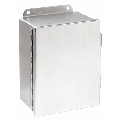 HOFFMAN Enclosure: 304 Stainless Steel, 16 in x 14 in x 6 in, NEMA 12/3R/4/4X, Solid Cover - Stainless Steel Enclosures