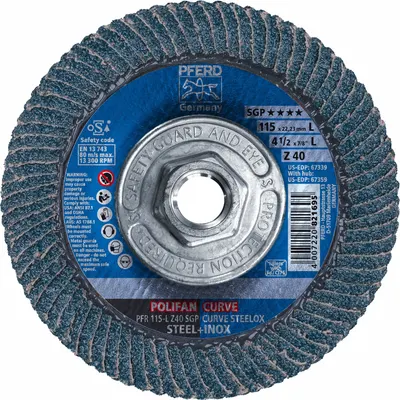 PFERD Z SGP CURVE High-Performance Flap Disc - High-Performance Flap Discs for Carbon & Stainless Steel