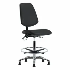 Vinyl ESD Task Chair, Armless, Black, 18-1/2 in Seat Width, 17 in Seat Depth, Height Range 26-1/4 to 36 in