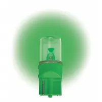 APPROVED VENDOR Compact LED Bulb: LED, Plastic Wedge (W2.1x9.5d), (T) Tubular, T3-1/4, 24V DC, Green (MPN LM1024WB-G)