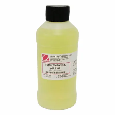 OHAUS pH Buffer: 250 mL Volume, Liquid,.1% Concentration, Plastic, Bottle - pH Buffers