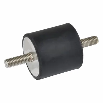 JW WINCO Male x Male Vibration-Isolating Mount, M6 Thread, Natural Rubber - Male x Male Vibration-Isolating Mounts