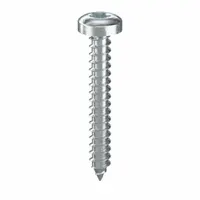 This #6 size, 1 in long pan head sheet metal screw is made of steel with a zinc-plated finish. It features a Torx/Star drive (T15) and is supplied in a 100-pack. Suitable for fastening sheet metal in applications such as HVAC ductwork, electrical enclosures, and metal fabrication