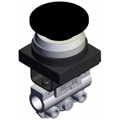 SMC Mechanical Valve: VM100 Series, Mushroom Button Actuator, 2 Ports, 1/8 in NPT - VM Series Manual Air Control Valves
