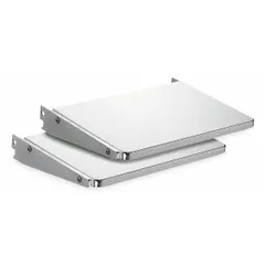 Set of two aluminum folding tables designed as stands and table extensions for the DW735 planer. Tables are detachable and fold for compact storage, providing a stable support surface for workpiece handling during planing operations.
