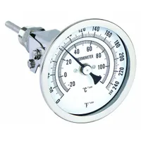 APPROVED VENDOR Dial Thermometer: 0°F to 250°F /-20°C to 120°C, ±1% Accuracy, 2.5 in Stem Lg (MPN 1NGA2)