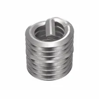 Free-running helical insert with tanged tang for installation. M6-1.00 right-hand coarse metric thread, plain finish. Used to repair or reinforce threads in metal components, providing a wear-resistant thread in softer materials. Supplied in a 1,000-piece pack