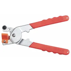 These tile nippers are designed for cutting ceramic or porcelain tile up to 1/4 inch thick. The tungsten carbide cutting edge provides wear resistance for scoring and snapping tile. Plastic handles offer grip during use. Includes a replacement blade.