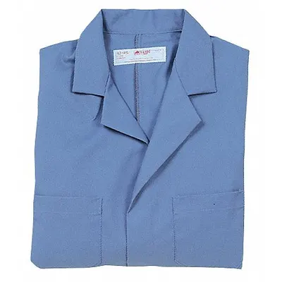 RED KAP Collared Lab Coat: S, Navy, Polyester/Cotton, 4 Pockets (MPN KT30NV RG 38) - Safety