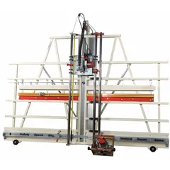 Vertical panel saw and router combination with 8-inch blade diameter, 62-inch cutting height, and 83-inch overall height. Designed for cutting and routing large sheet materials such as plywood, MDF, and particleboard in woodworking and cabinetmaking applications.