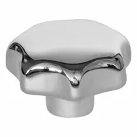 This 7-arm knob is made from 316 stainless steel with a polished finish. It features a threaded hole for manual adjustment and clamping in applications requiring corrosion resistance