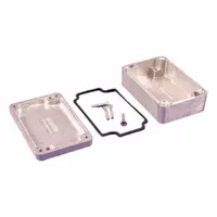 This die-cast aluminum enclosure measures 3 in x 2 in x 1 in and features a solid screw-on cover. Rated NEMA 1/12/13/4/4X, it provides protection against dust, water, and corrosion for indoor or outdoor use. The enclosure closes with screws and does not include knockouts. Typical applications include housing electrical or electronic components in industrial settings