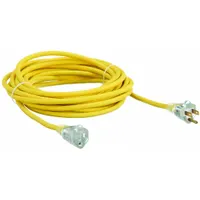 APPROVED VENDOR Extension Cord: Outdoor Use, 25 ft Lg, Outlet, 5-15P, 16/3, SJTOW, Yellow, 125V AC (MPN 4GAA5)