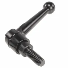 Zinc body with steel thread. Thread size 3/8"-16, length 95 mm. Used for manual clamping, positioning, and adjustment on industrial machinery, jigs, and fixtures.