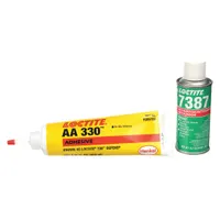 LOCTITE AA 330 is a ready-to-use acrylic adhesive supplied as a yellow gel in a 250 mL syringe. This activator-cured formulation cures to a yellow color and is suited for industrial bonding applications on metals, plastics, and composites
