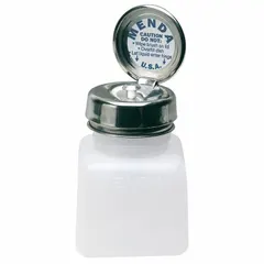 HDPE dispensing bottle with a natural body and silver closure. Includes a dropper for controlled drop-by-drop dispensing. Non-sterile, no label. Capacity 118.2 mL (4 fl oz). Suitable for precise application of liquids in laboratory, industrial, and maintenance tasks.