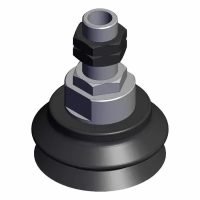 SMC Vacuum Pad: Bellows, M14 x 1, 50 mm Pad Dia, NBR, Black, 50, 65.5 mm Pad Ht - Bellows Type Automotive Industry Vacuum Pad Assemblies