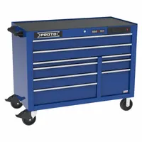 PROTO Rolling Tool Cabinet: Blue / Blue Drawer, 50 in W x 25 1/4 in D x 41 in H, 9 Drawers (MPN J555041B-9BLPDP)