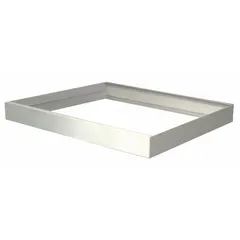 White surface-mounting frame for electric wall and ceiling heaters. Designed for use with 54UD22/54UD23/54UD24/54UD25 models. Outside dimensions 24 in x 24 in with a 1/8 in frame extension. Provides a clean finish for heater installation.